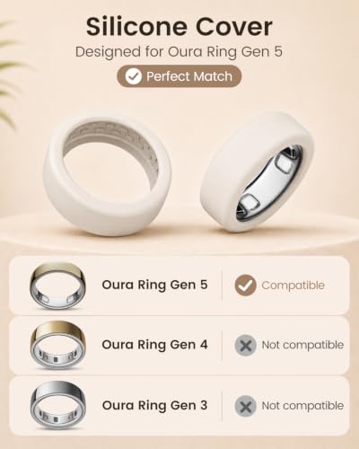 Oura Ring Gen 5 Silicone Cover 2 Pack - Black & Starlight, Size S