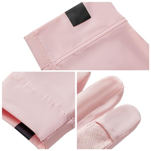 Women's UV Protection Fingerless Sun Gloves - Breathable Cooling - Pink