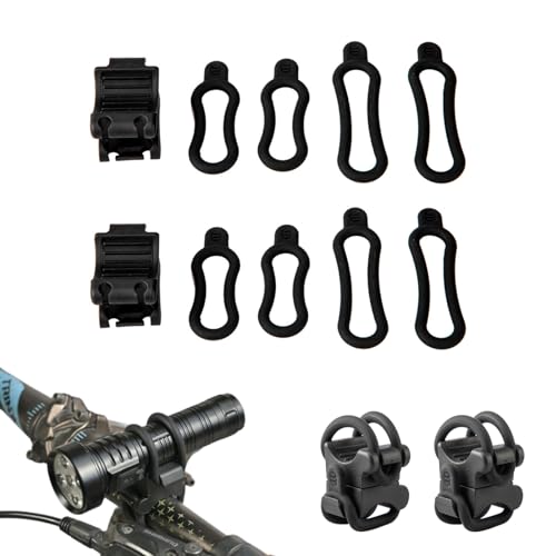 Universal Bike Light Mount Set for Bicycle Flashlights - Adjustable, Tool-Free Installation