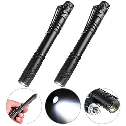 Mini Pen Flashlight - 2 Pack, 1200 Lumens, Pocket Size