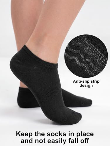Cooraby 15 Pairs Kids No-Show Socks Anti-Slip Low Cut Athletic Socks 2-4 Years Black White Gray
