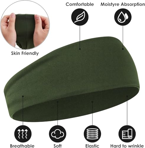 Colorful Sweat Headbands for Men - 6 Pack Sports Hairbands