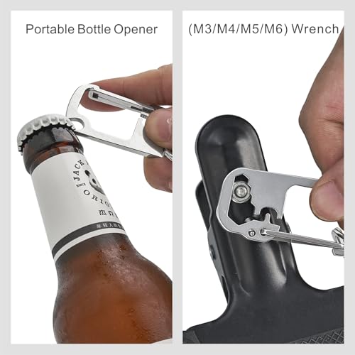 Carabiner Keychain Clip Multi-Tool with Bottle Opener - Black