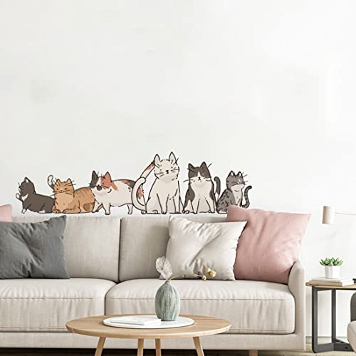 Wall Sticker and Decal, Cats in line