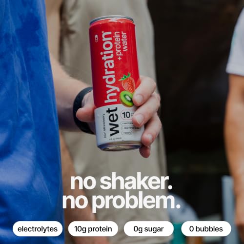 Wet Hydration Kiwi Strawberry Protein Water, 12 oz Can, 12 Pack