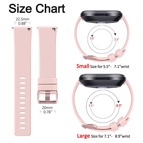 Soft Silicone Sport Strap for Fitbit Versa - Small, Pink