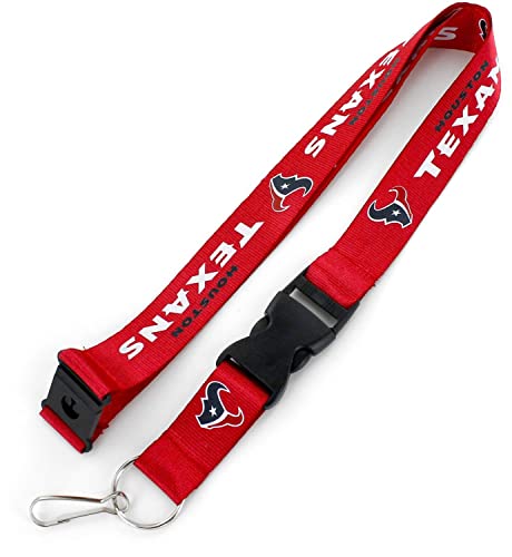 NFL Houston Texans Team Logo Keychain Lanyard - Red