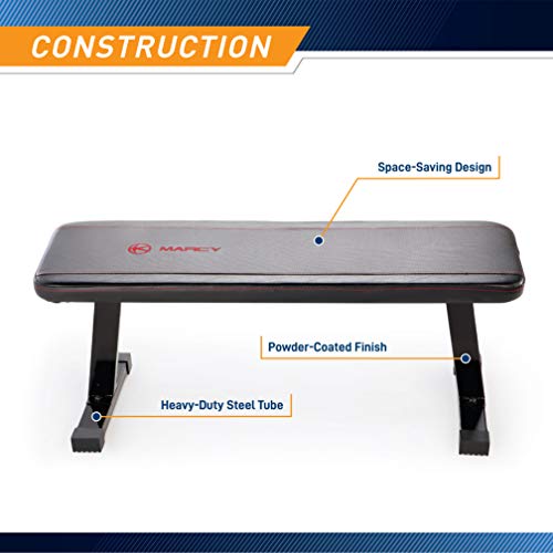 Flat Utility Weight Bench for Home Gym - Basic Black