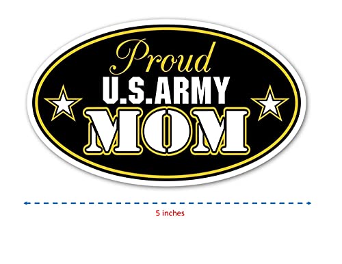 Proud US Army Mom Vinyl Decal Sticker - 2-Pack, 5x3 Inches