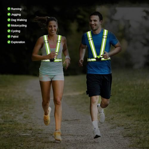 Adjustable Reflective Safety Vest for Running & Cycling - 2 Pack