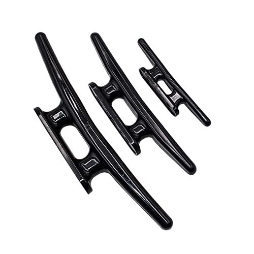 4 Inch Black Nylon Boat Cleats - 4 Pack with Installation Screws