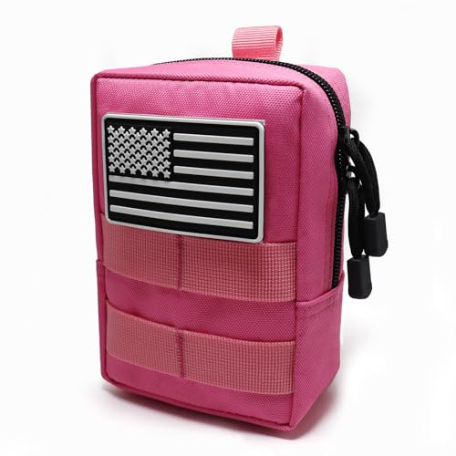 Tactical Molle Utility Pouch - Compact Water-Resistant EDC Pouch - Pink