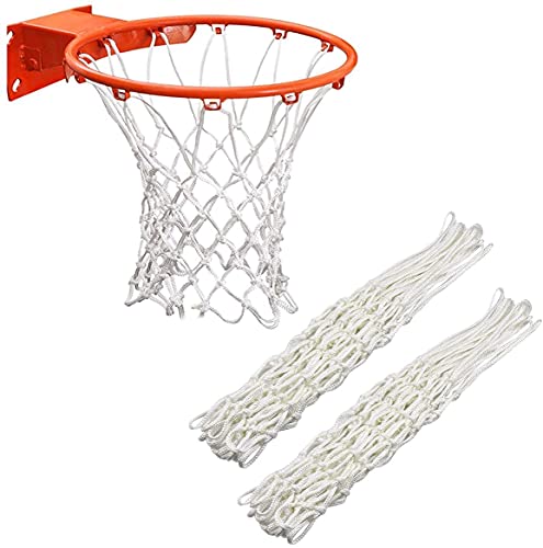 Heavy Duty Basketball Net Replacement - 2 Pcs White, 12 Loops