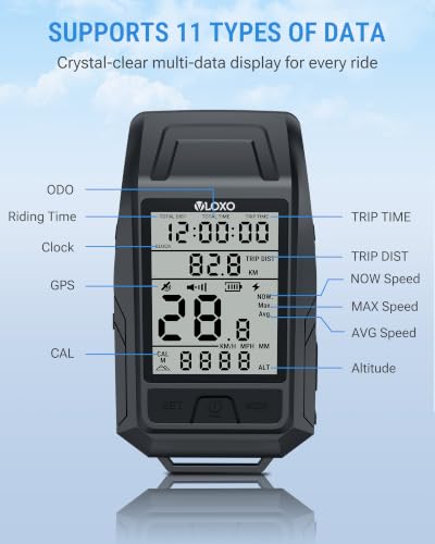GPS Bike Computer with Headlight & Electronic Horn - 3-in-1 Cycling Tracker