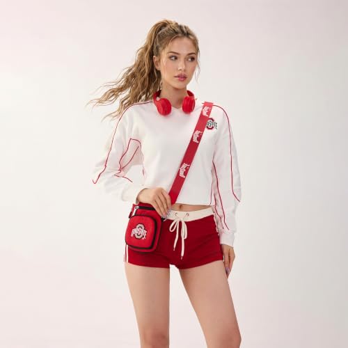 Montana West NCAA Red Team Crossbody Bag with Card Slots & Adjustable Strap – Women’s Leather Purse for Tailgate Gift