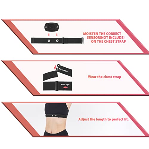 Heart Rate Monitor Replacement Chest Strap - Black