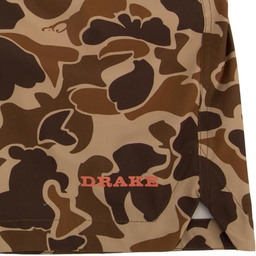 Drake Waterfowl Men's Lake Shore Dock Shorts - Camouflage, Quick-Dry, 6" Inseam, Medium