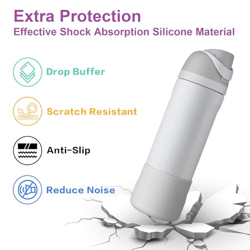 Silicone Water Bottle Boot - 2PCS Grey+Pink for Owala 24oz
