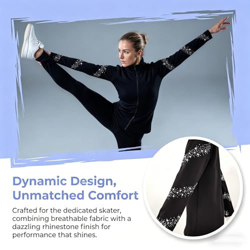 Black Ice Figure Skating Training Jacket for Girls 4-6 Years