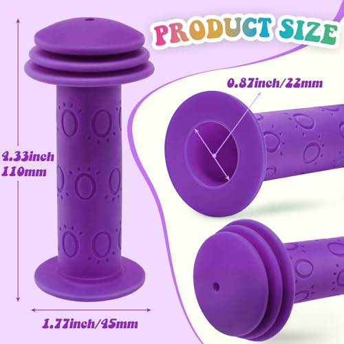 Non-Slip Rubber Bicycle Handlebar Grips - Purple