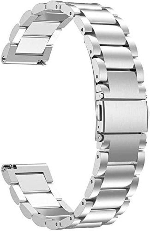 Anrir Compatible for Garmin Vivoactive 4S Band, 18mm Silicone+Leather+Stainless Steel Band for Garmin Vivomove 3S 39mm, Fossil Women's Gen 5E 42mm/Sport 41mm, Fossil Q Venture Gen 4 HR/Gen 3-3 Pack