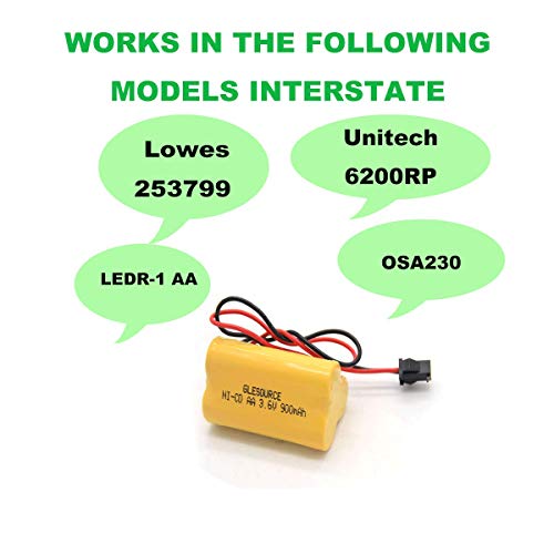 3.6V 900mAh Emergency/Exit Light Battery Compatible for Lithonia ELB B001 ELBB001 ELB-B001 Lithonia EU2C M6 LED Emergency Light Interstate ANIC1566 Unitech 0253799(4 Pack)