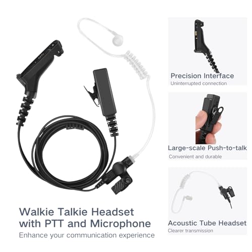 APX 6000 XPR 7550e Earpiece with Microphone - Motorola Radio Compatible, Single Unit