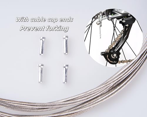 Road Bike Brake Cables - 4 Pcs Stainless Steel Inner Line Kit (1.7M)