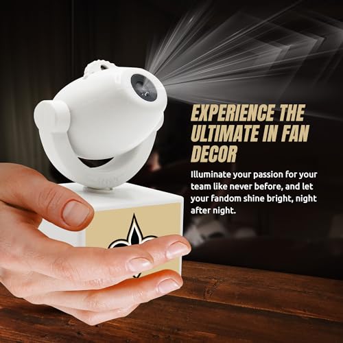 New Orleans Saints LED Mini Spotlight Projector - Adjustable & Rechargeable