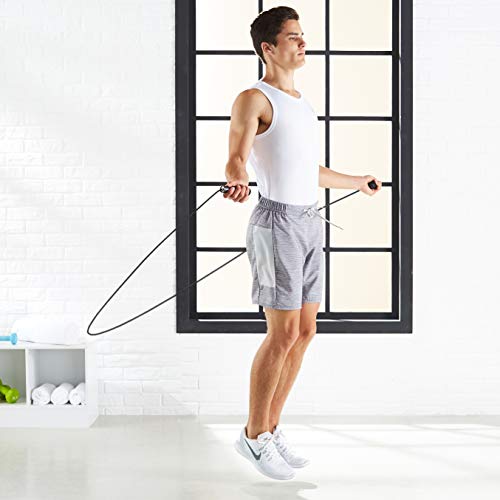 Adjustable Jump Rope for Cardio & Workouts - Black, 118 Inches