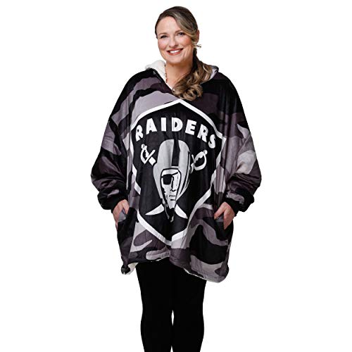 Las Vegas Raiders Reversible Oversized Sherpa Hoodie - Camo