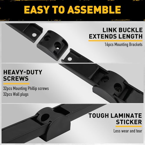 ELEAD 9-Piece 12" Magnetic Tool Holder Storage Organizer - Wall Mount Rack Garage Organization Power Magnet Hanger Workbench Board Slatwall Van Organizers Mounted Hanging Strip