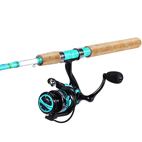 Sougayilang Spinning Combo - 1 Pack 5'6" Graphite & Fiberglass Fishing Rod and Reel Set