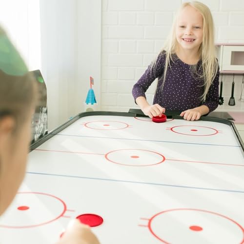 Air Hockey Pushers and Pucks Set - 2 Red Pushers & 4 Pucks