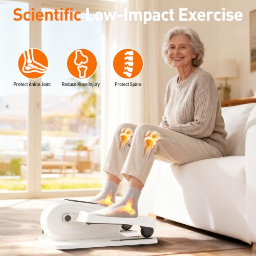 Under Desk Elliptical Exercise Machine - White, 15 Speeds