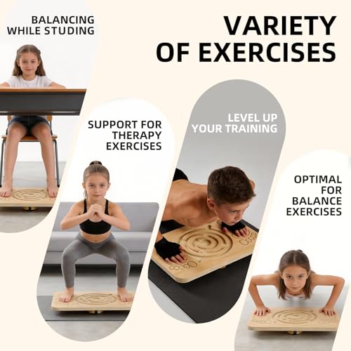 Juoe Brown 360° Maze Balance Board for Kids & Adults, Sensory Balance Toy
