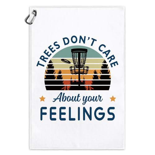 Disc Golf Towel - Microfiber Waffle Design, 23.5"x15.5" - White-Blue-Orange