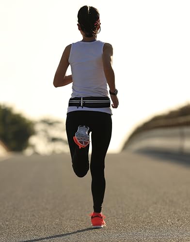 Carriberry Slim Dual-Pocket Waterproof Running Belt - Black