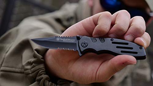 7.1-Inch Folding Knife with 3.1-Inch Serrated Blade and Aluminum Handle