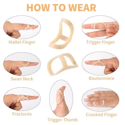 Oval Finger Splints Set - 5 Pack for Trigger Finger, Arthritis & Mallet - Sizes 6-10