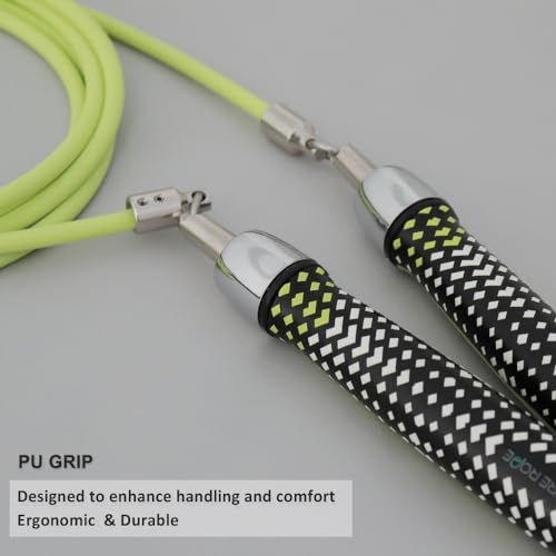 Weighted Jump Rope - 1/4LB Speed Skipping Rope for Fitness - Lemon, L (9'0")
