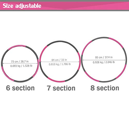 Weighted Exercise Hoop - Detachable & Size Adjustable for Fat Burning