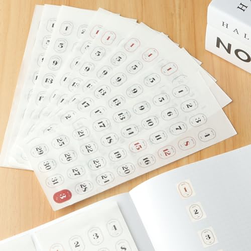 Round Monthly Calendar Stickers - 12 Date Planner Stickers
