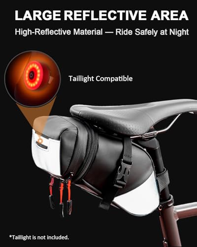 Expandable Waterproof Bike Seat Bag - Black, 1.5-2L