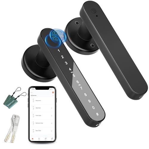 Door Knob,Fingerprint Door Lock for Bedrooms,Smart Door Knob,Keyless Entry Door Lock with APP
