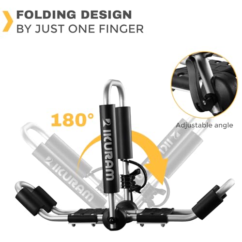 Folding J-Style Kayak Roof Rack Carrier for SUVs & Cars
