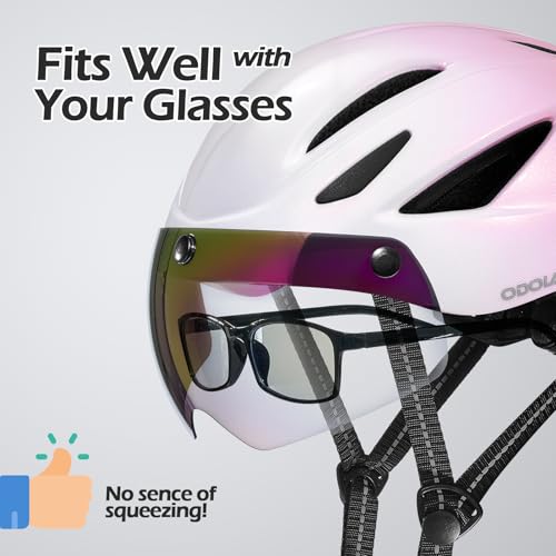Adult Bike Helmet with Magnetic Visor - Gradient Rose Pink