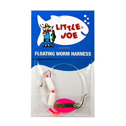 Floating Worm Harness Spinner Rig Fishing Lure - Pink/Gold