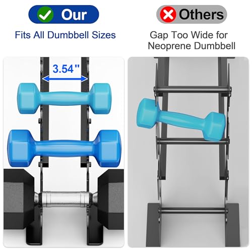 5-Tier Dumbbell Rack Stand for Home Gym - Heavy-Duty Storage
