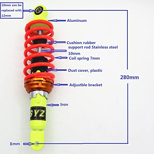 280mm Motorcycle Shock Absorber for Honda, Yamaha & Scooter Models